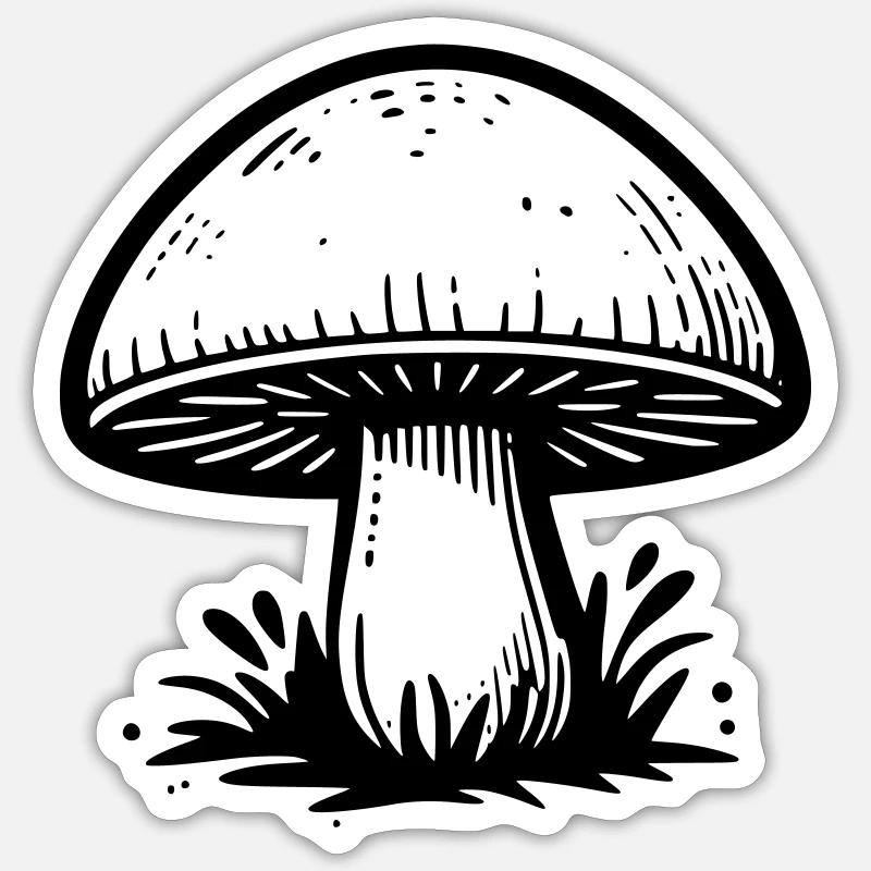 Pilz Champignon Sticker Größe S (10 x 10 cm)
