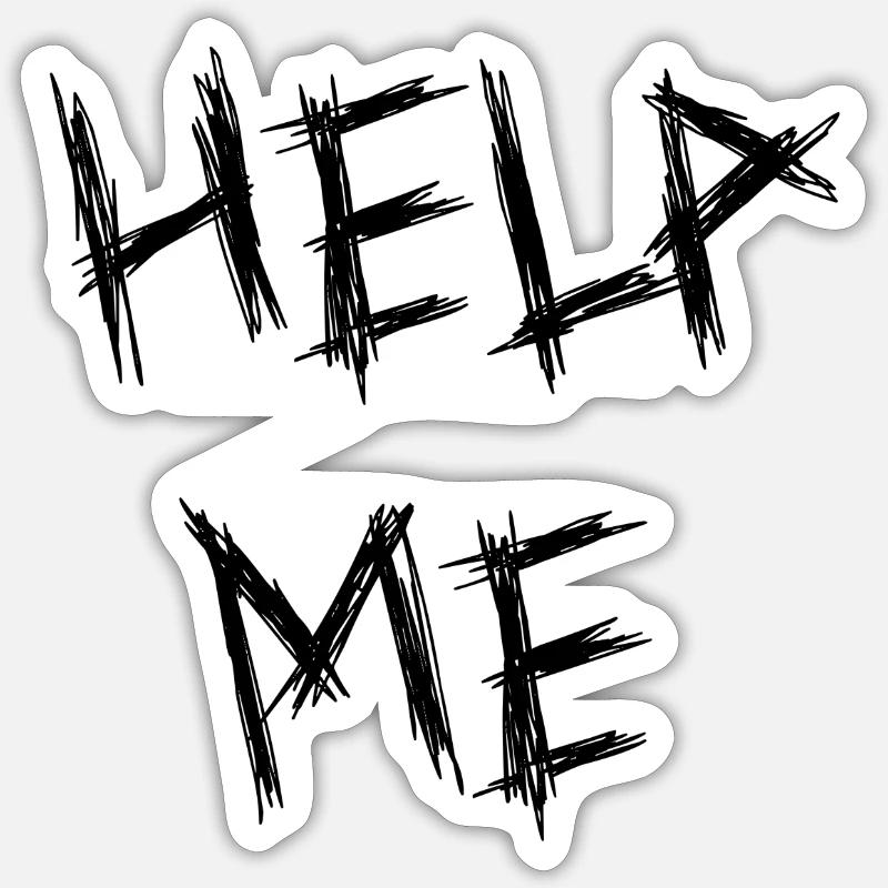 Help me Sticker Größe S (10 x 10 cm)
