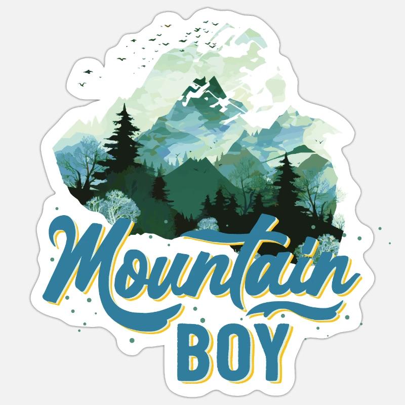 Mountain Boy Bunt - Sticker Größe S (10 x 10 cm) - Mattweiß