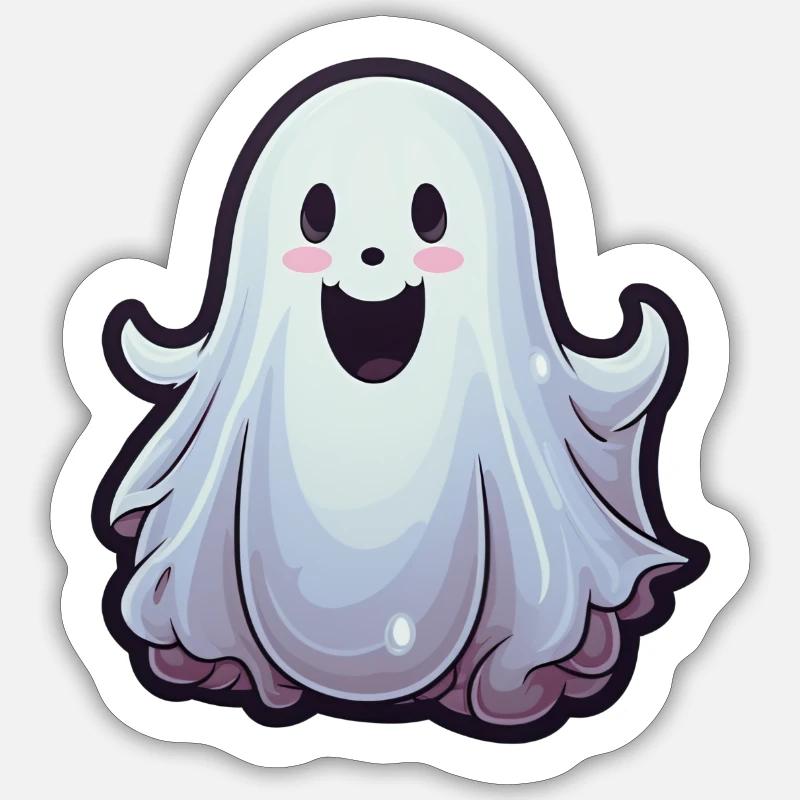 Fantôme - Sticker taille S (10 x 10 cm) - blanc mat