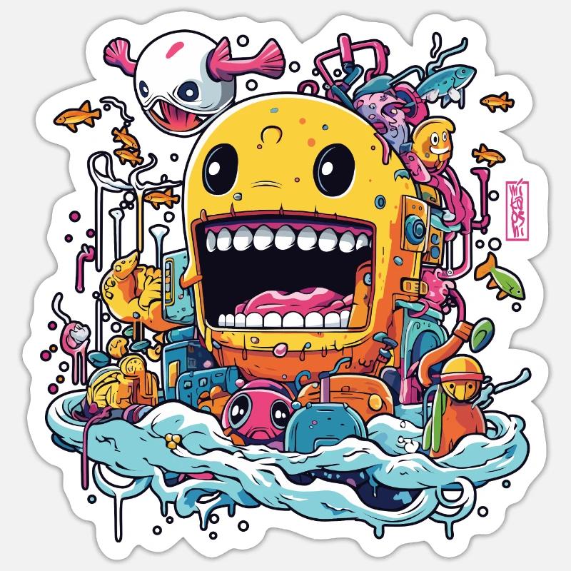 Doodle - Sticker size S (10 x 10 cm) - white matte