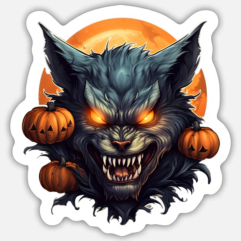 Werwolf - Sticker Größe S (10 x 10 cm) - Mattweiß