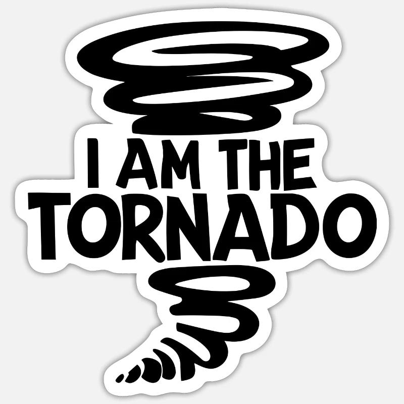 Ich bin der Tornado - Sticker Größe S (10 x 10 cm) - Mattweiß