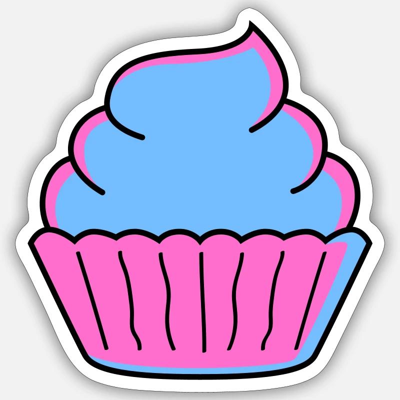 cupcake - Sticker Größe S (10 x 10 cm) - Mattweiß