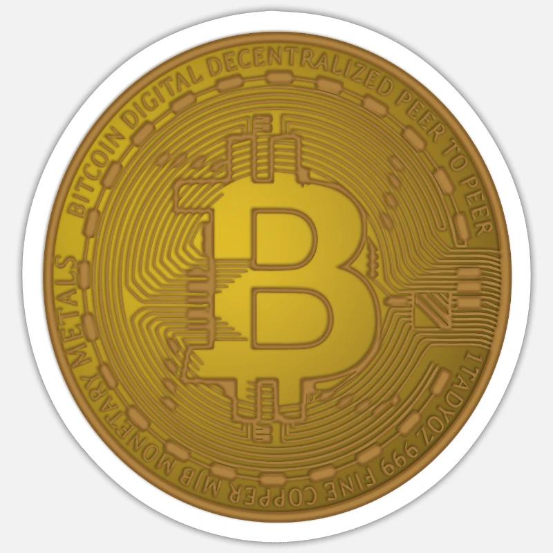 bitcoin token - Sticker taille S (10 x 10 cm) - blanc mat