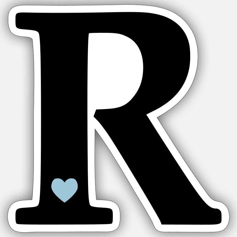 Letter R Initial Letter - Sticker size S (10 x 10 cm) - white matte