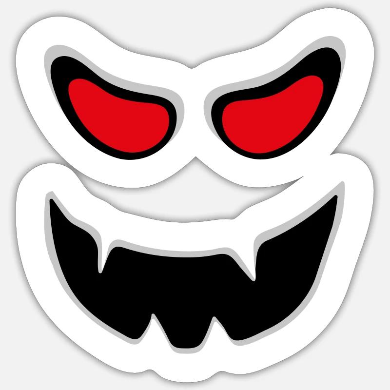 Geist Gesicht Vampir Grimasse Halloween - Sticker Größe S (10 x 10 cm) - Mattweiß