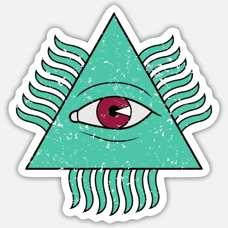 Pyramid Eye - Sticker size S (10 x 10 cm) - white matte