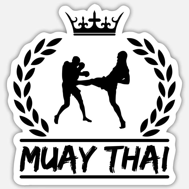 Muay Thai - Sticker size S (10 x 10 cm) - white matte