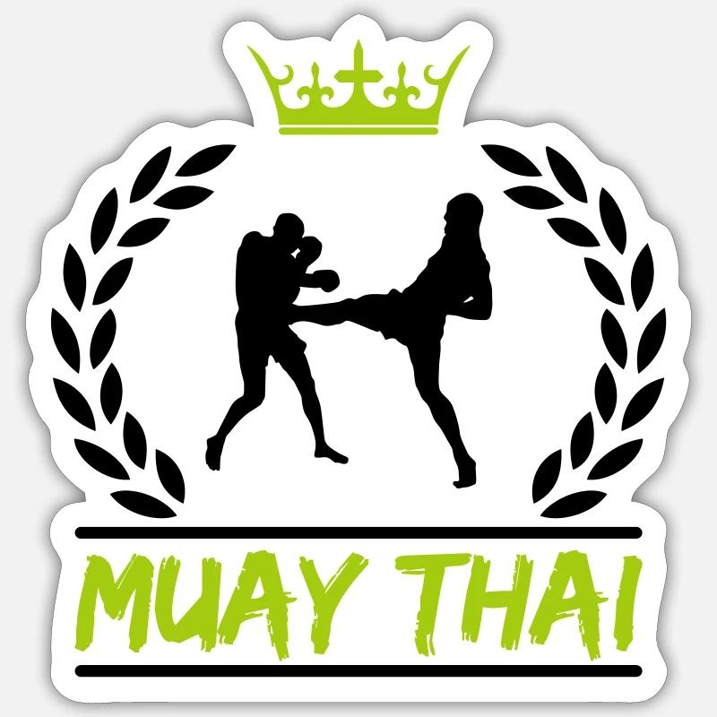 muay thai - Sticker Größe S (10 x 10 cm) - Mattweiß