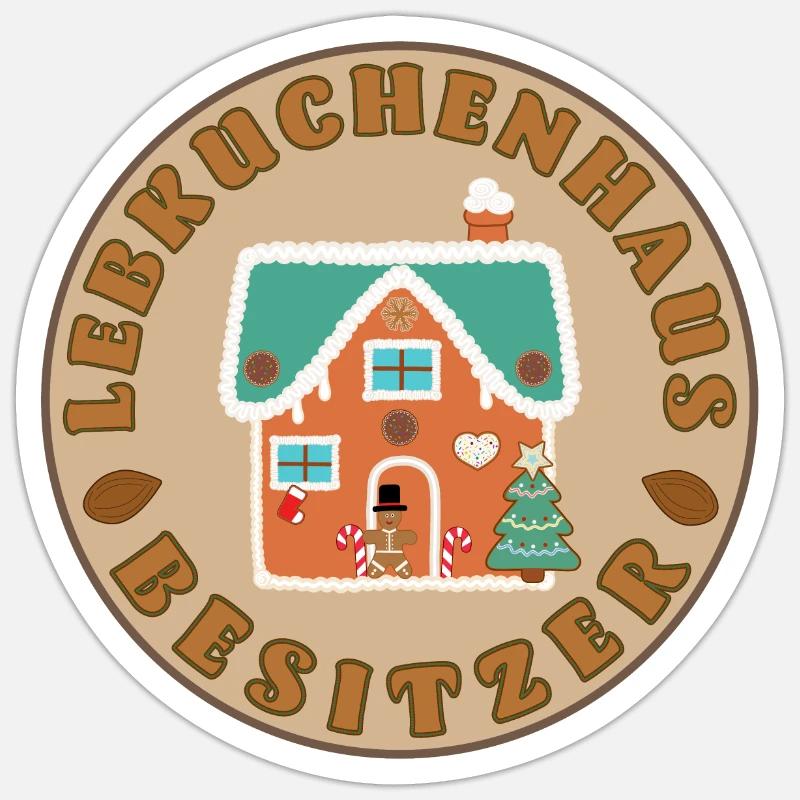 Gingerbread House Ejer Sticker størrelse S (10 x 10 cm)
