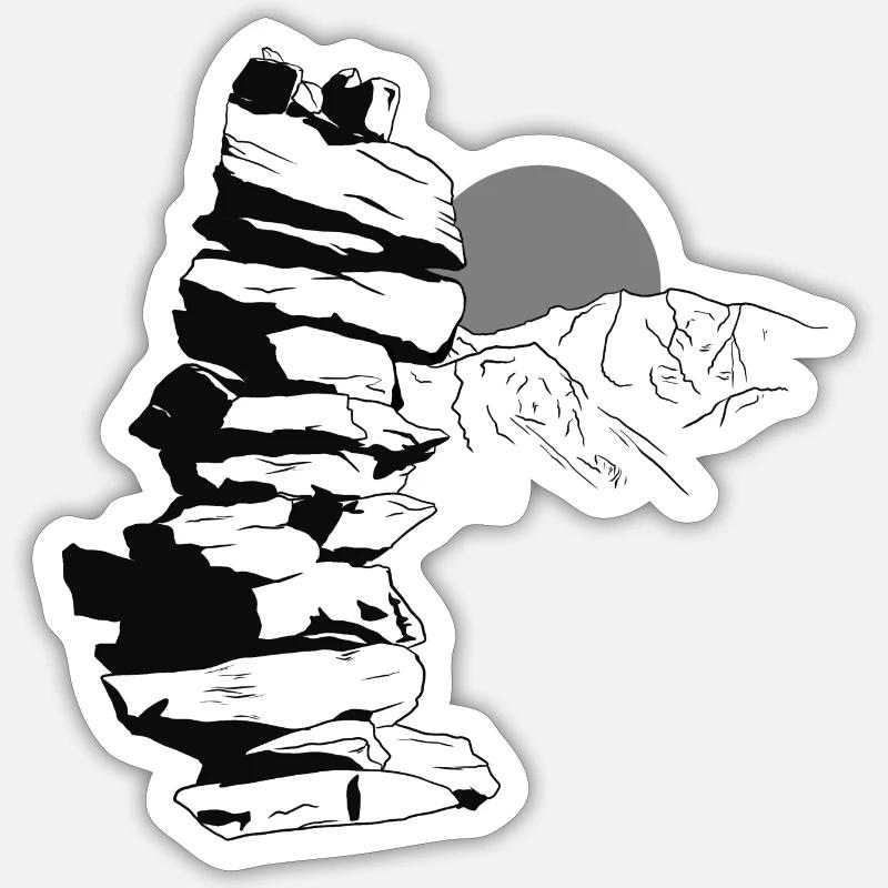 Stone Tower - Sticker size S (10 x 10 cm) - white matte