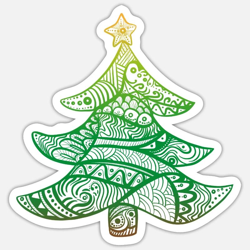 Weihnachtsbaum - Sticker Größe S (10 x 10 cm) - Mattweiß