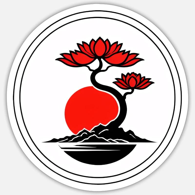Zen Cherry Blossom Tree - Sticker size S (10 x 10 cm) - white matte