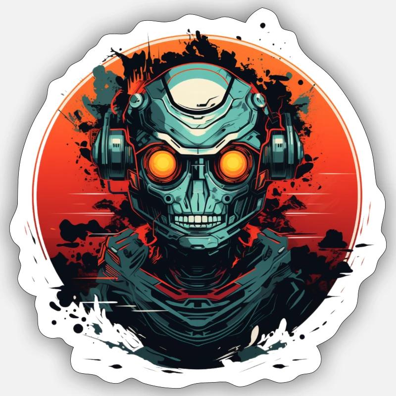 Roboter Sticker Größe S (10 x 10 cm)