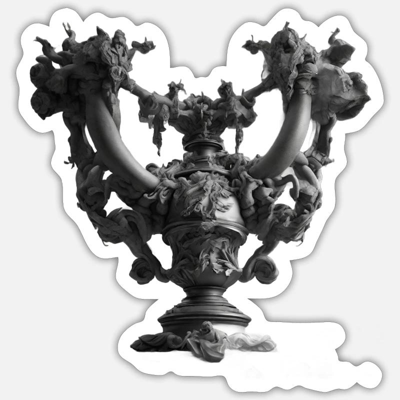 Abstrait - Sticker taille S (10 x 10 cm) - blanc mat