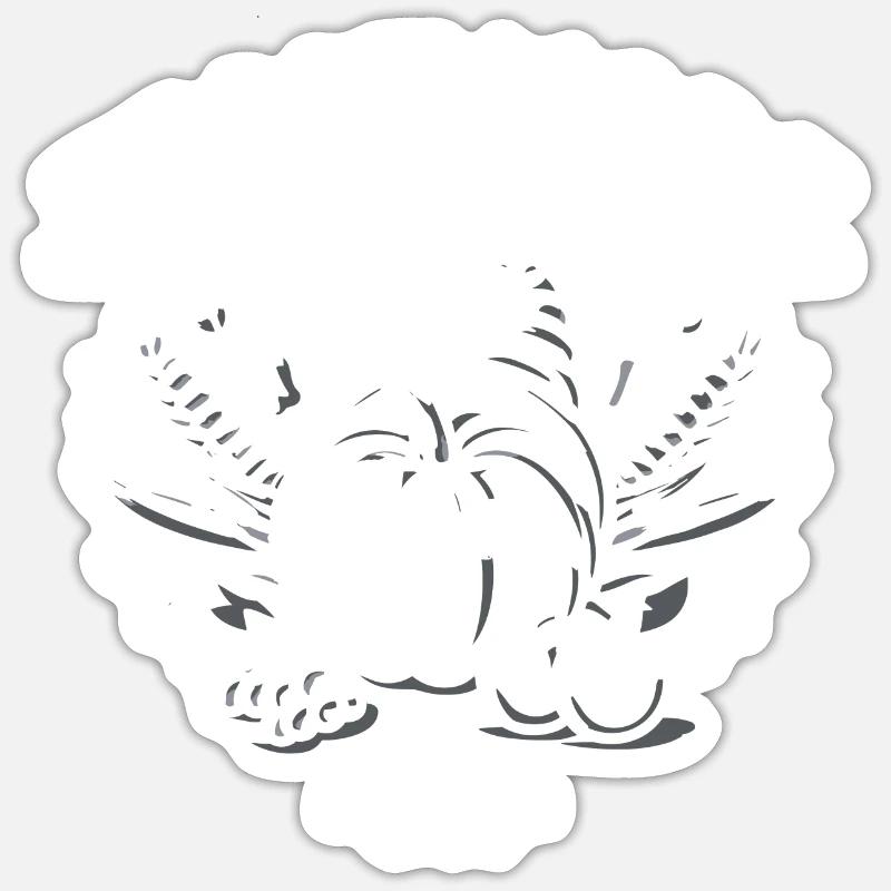 Festmahl-Modus Ein - Sticker Größe S (10 x 10 cm) - Mattweiß