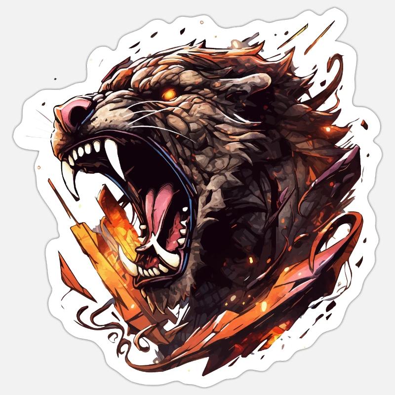 Säbelzahntiger - Sabertooth v4 Sticker Größe S (10 x 10 cm)