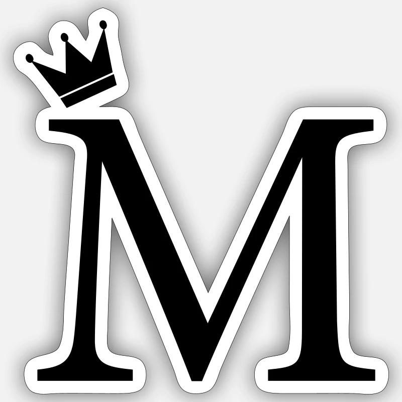 M-Monogramm-Krone Sticker Größe S (10 x 10 cm)