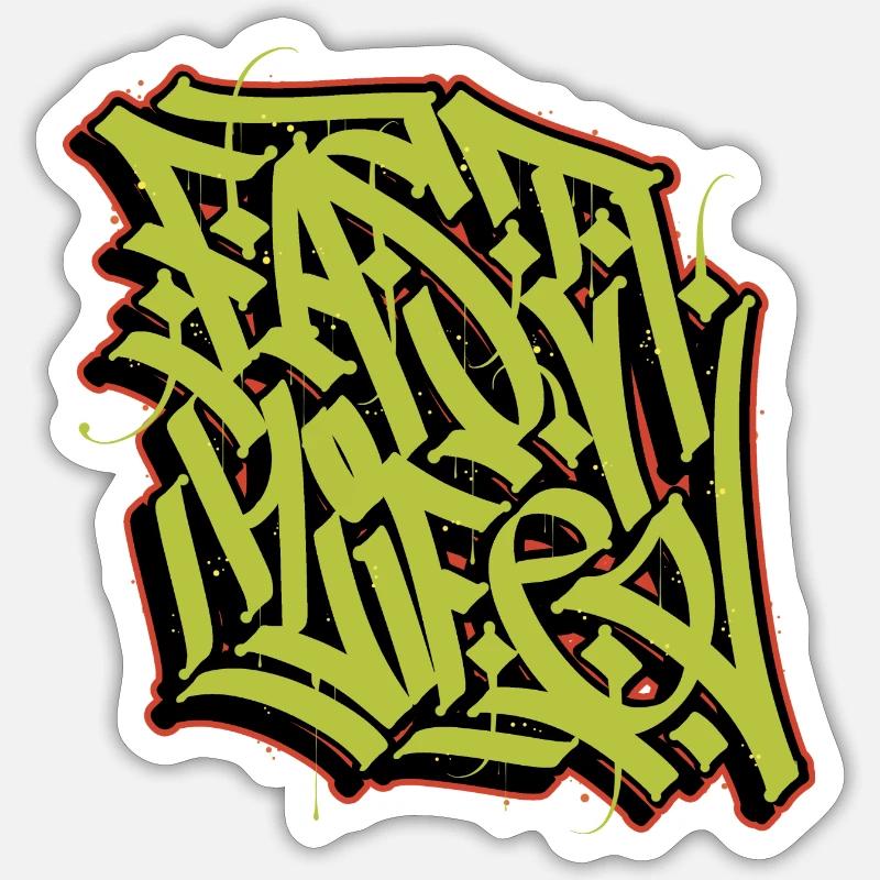 Vie rapide - Sticker taille S (10 x 10 cm) - blanc mat