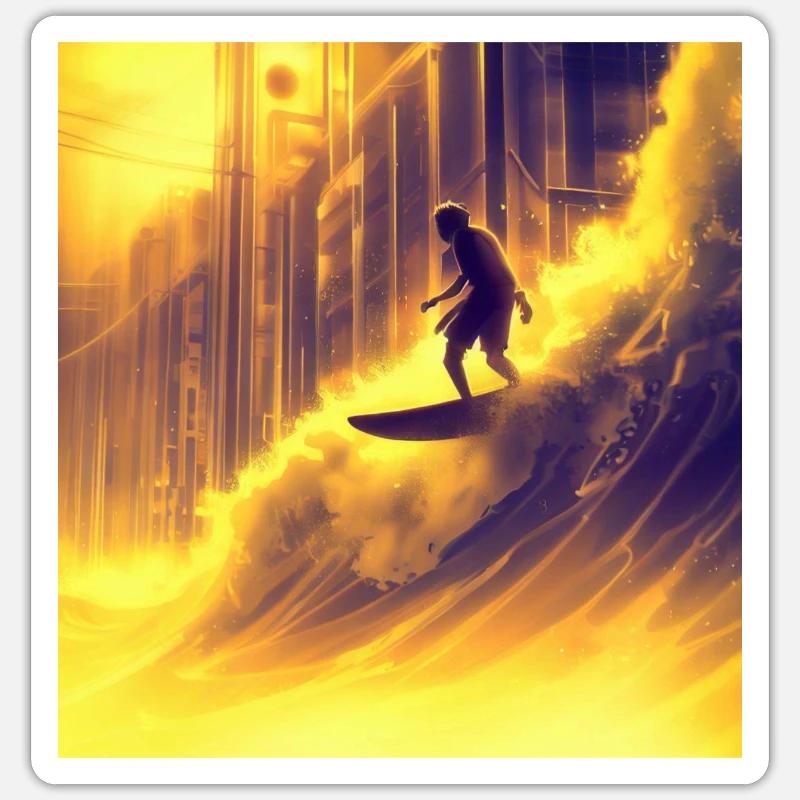Surf - Sticker taille S (10 x 10 cm) - blanc mat