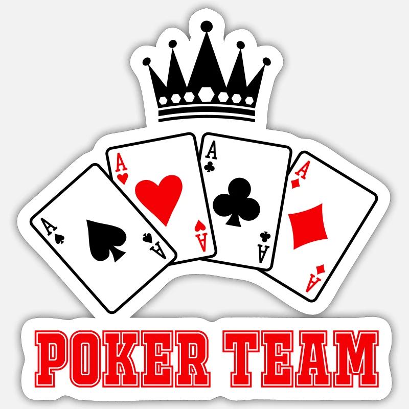 Poker Team - Sticker size S (10 x 10 cm) - white matte