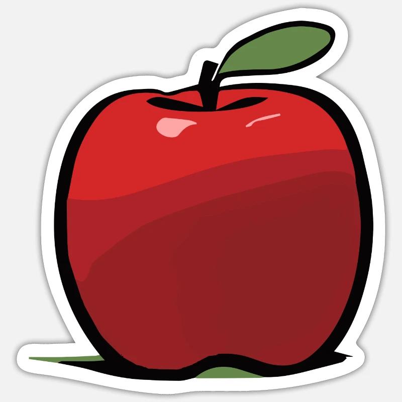 Pomme - Sticker taille S (10 x 10 cm) - blanc mat