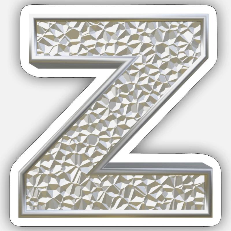 Z, lettre, initiale, monogramme, - Sticker taille S (10 x 10 cm) - blanc mat