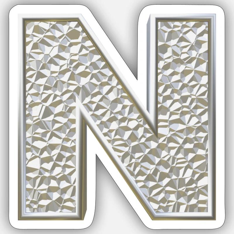 N, letter, letter N, initial, initial N, monogram, Sticker size S (10 x 10 cm)