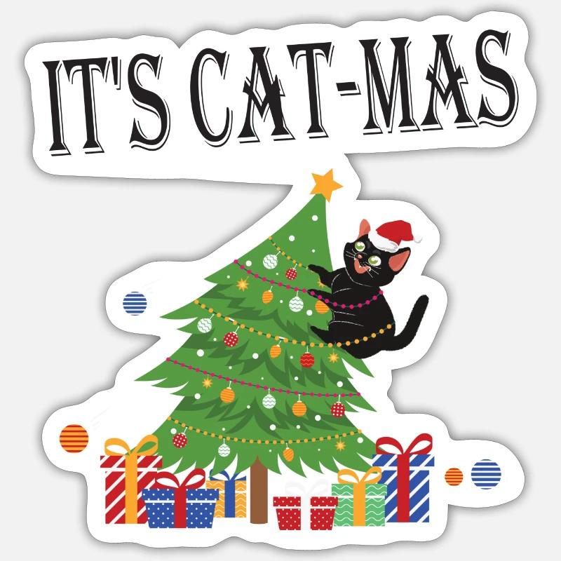 SES CATMAS - Sticker taille S (10 x 10 cm) - blanc mat