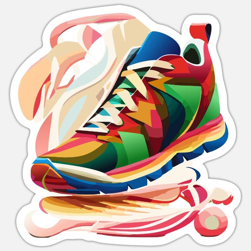 Bunter Sneaker Sticker Größe S (10 x 10 cm)