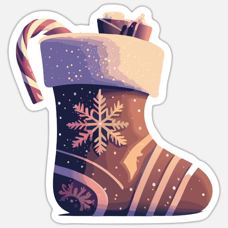 Weihnachts Strumpf Sticker Größe S (10 x 10 cm)