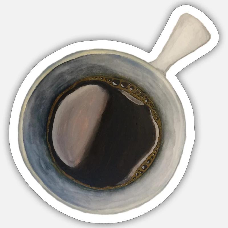 painted coffee pot - Sticker Größe S (10 x 10 cm) - Mattweiß