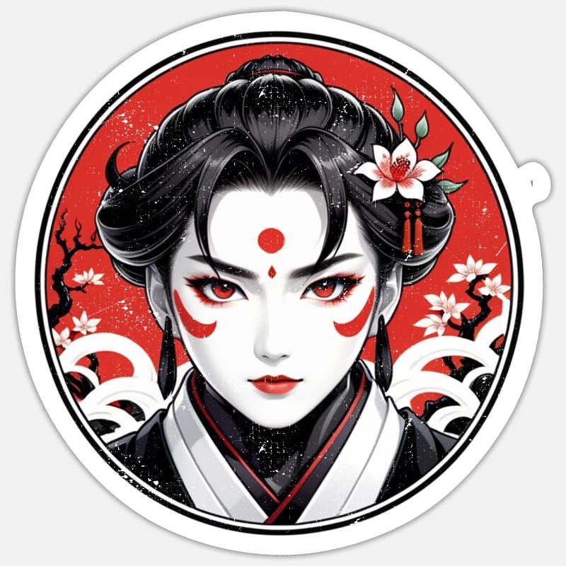 Samurai-Krieger - Japan - Dämon Sticker Größe S (10 x 10 cm)