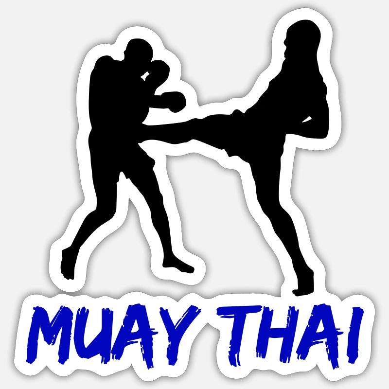 Muay Thai - Sticker size S (10 x 10 cm) - white matte