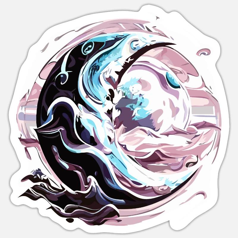 Croissant chromé - Sticker taille S (10 x 10 cm) - blanc mat