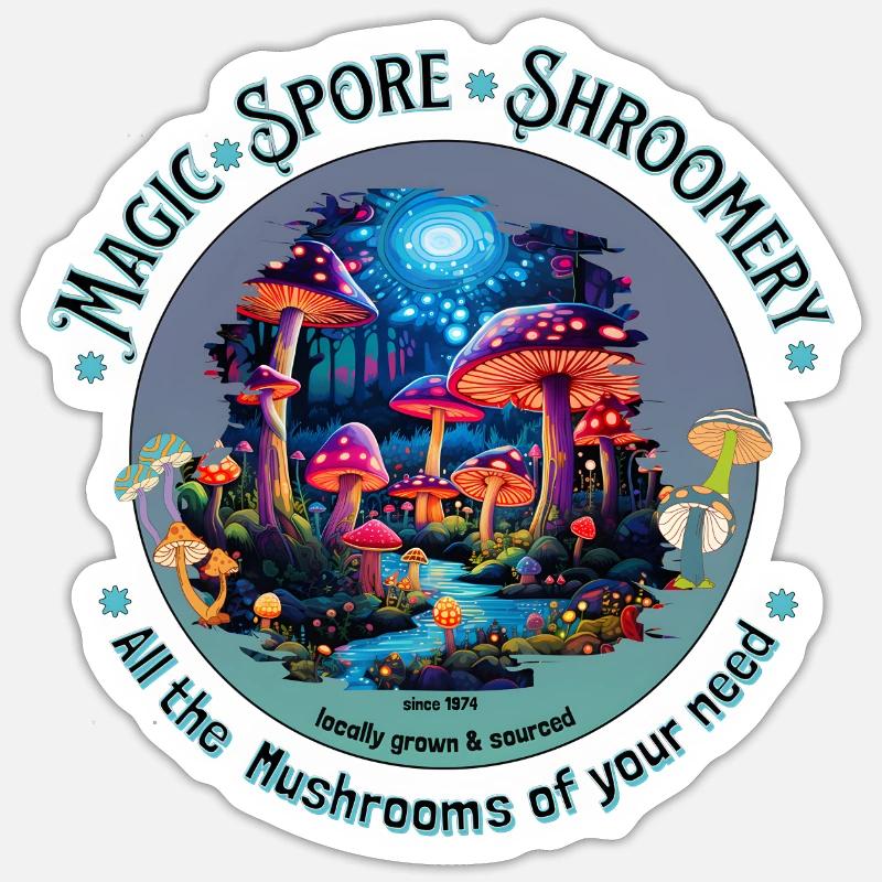 Magic Spore Shroomery Sticker Größe S (10 x 10 cm)