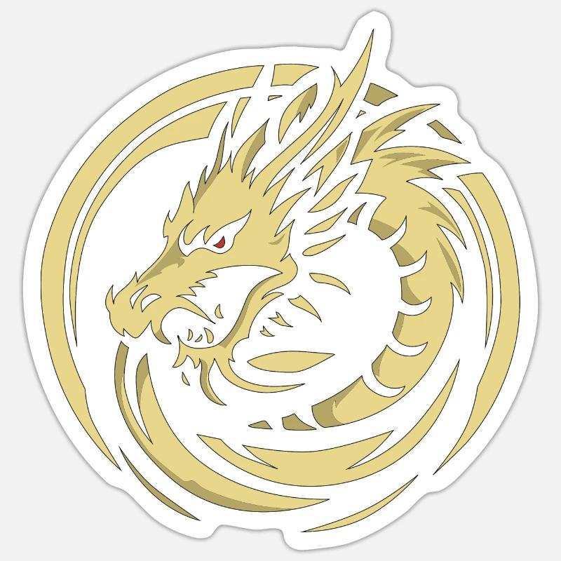 Dragon Emblem - Sticker Größe S (10 x 10 cm) - Mattweiß