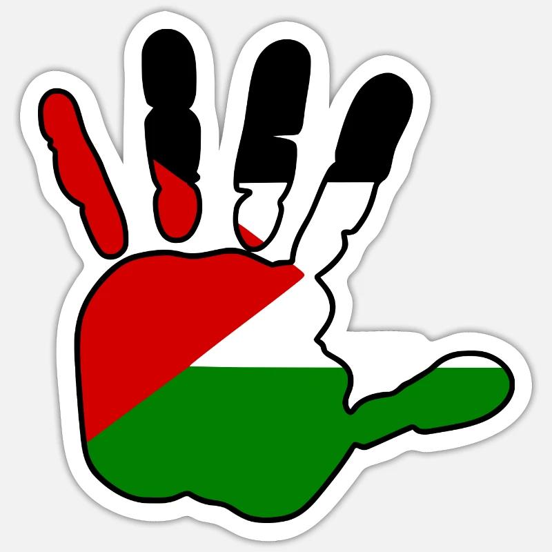 Free palestine - Sticker taille S (10 x 10 cm) - blanc mat