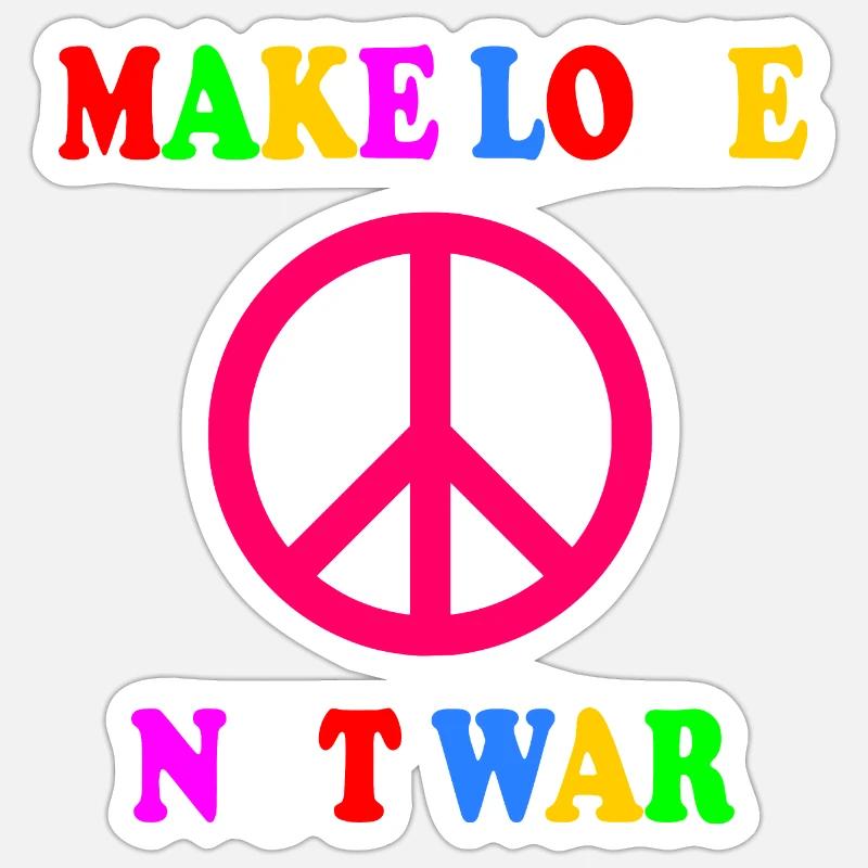 Make love not war - Sticker size S (10 x 10 cm) - white matte
