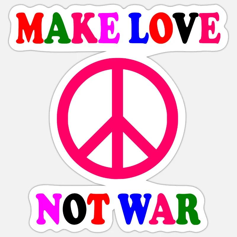 Make love not war - Sticker size S (10 x 10 cm) - white matte