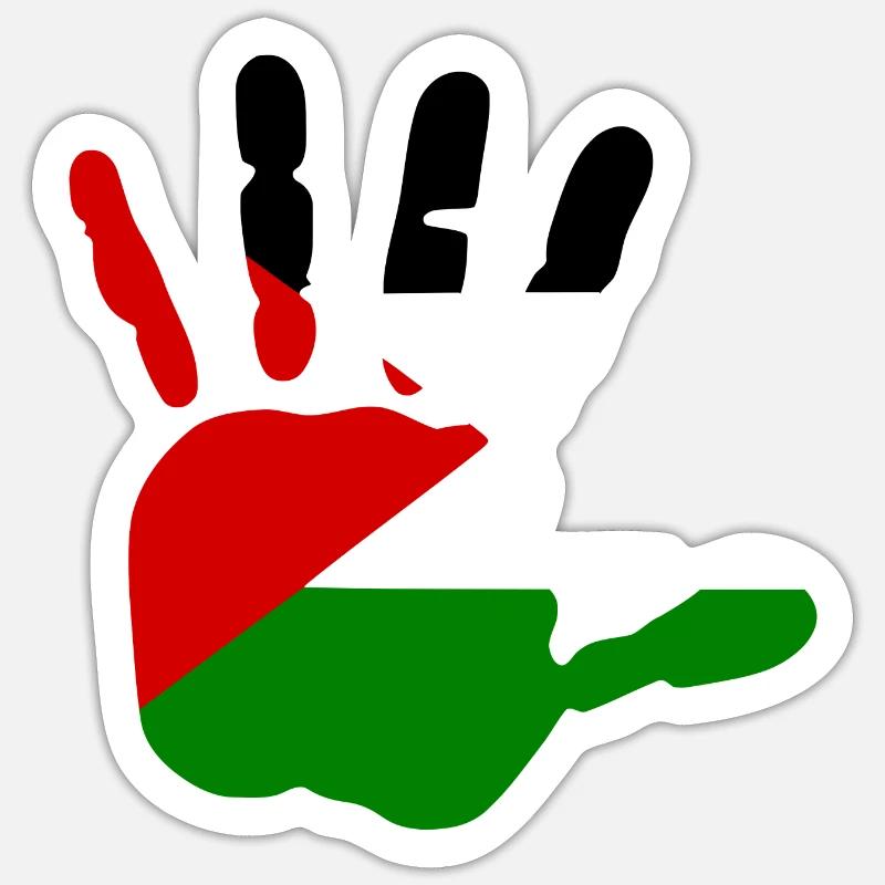 Free palestine - Sticker taille S (10 x 10 cm) - blanc mat