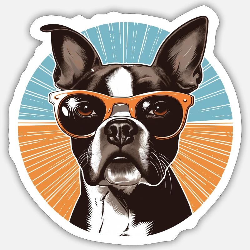 Boston Terrier Sticker taille S (10 x 10 cm)