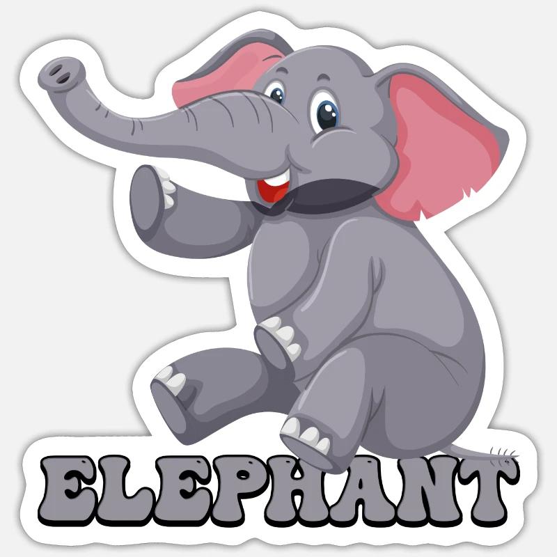 Playful Elephant Parade - Sticker size S (10 x 10 cm) - white matte