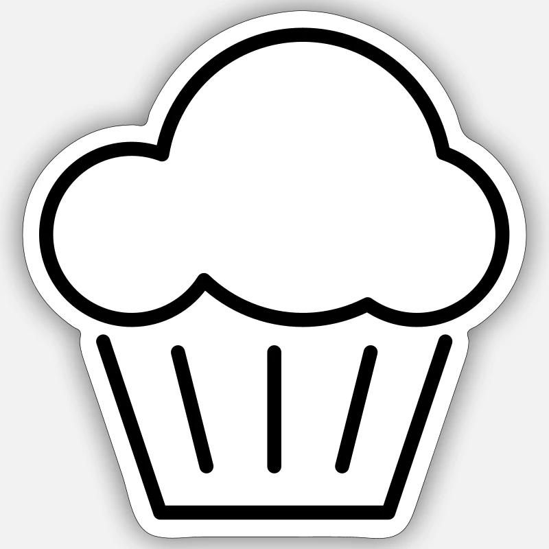 Muffin oder Cupcake - Sticker Größe S (10 x 10 cm) - Mattweiß