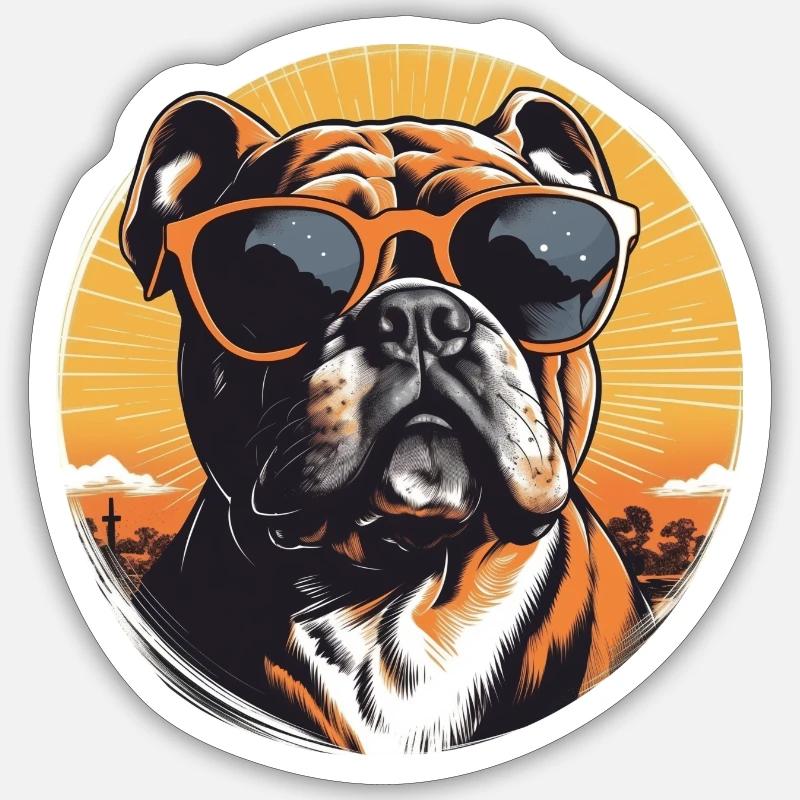 Bouledogue 2 - Sticker taille S (10 x 10 cm) - blanc mat