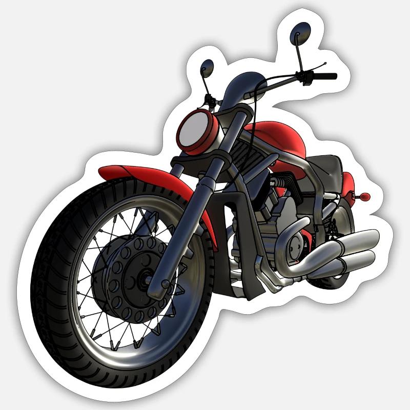 motocyclette - Sticker taille S (10 x 10 cm) - blanc mat