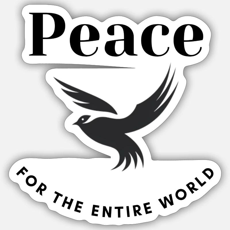 Peace for the world - Un Appel Universel à la Paix - Sticker taille S (10 x 10 cm) - blanc mat