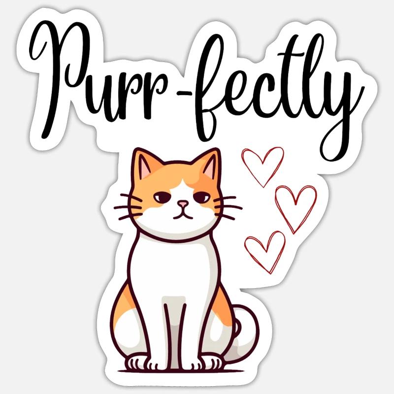 Ronronnement - Sticker taille S (10 x 10 cm) - blanc mat