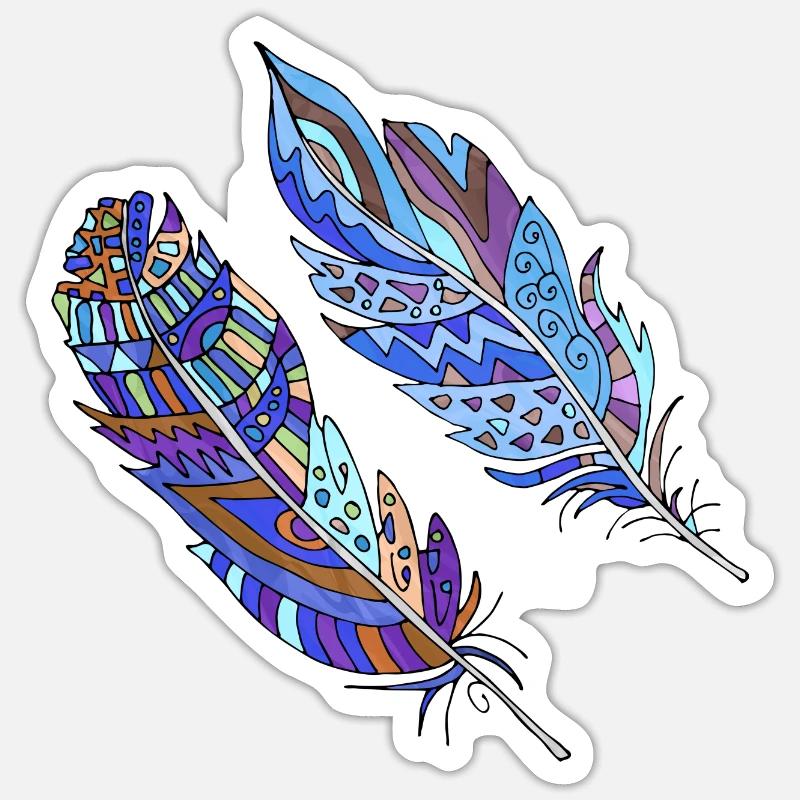 Feder - Sticker Größe S (10 x 10 cm) - Mattweiß
